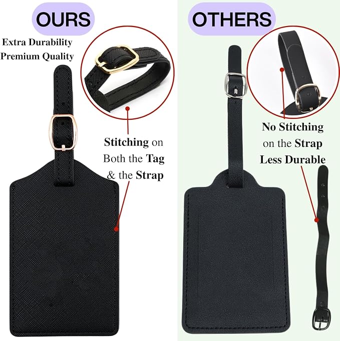 Luggage Tag PU Leather for Suitcase Baggage Handbag Travel Bag Label Suitcase - Image 4