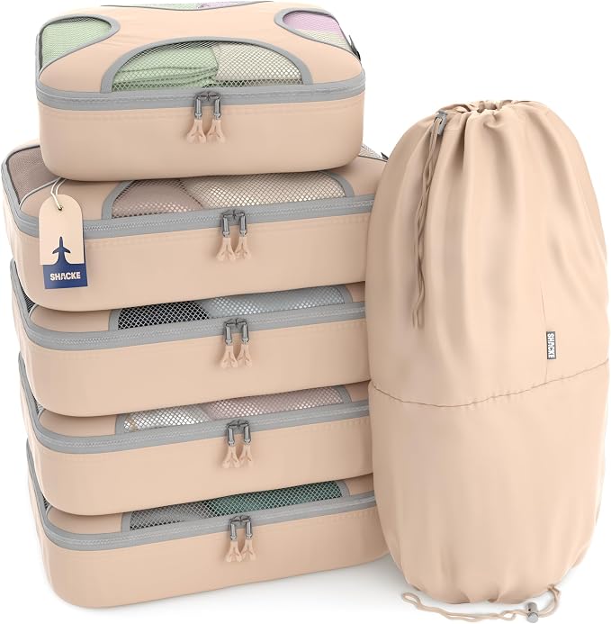 Shacke 6 Set Packing Cubes for Travel by Shacke