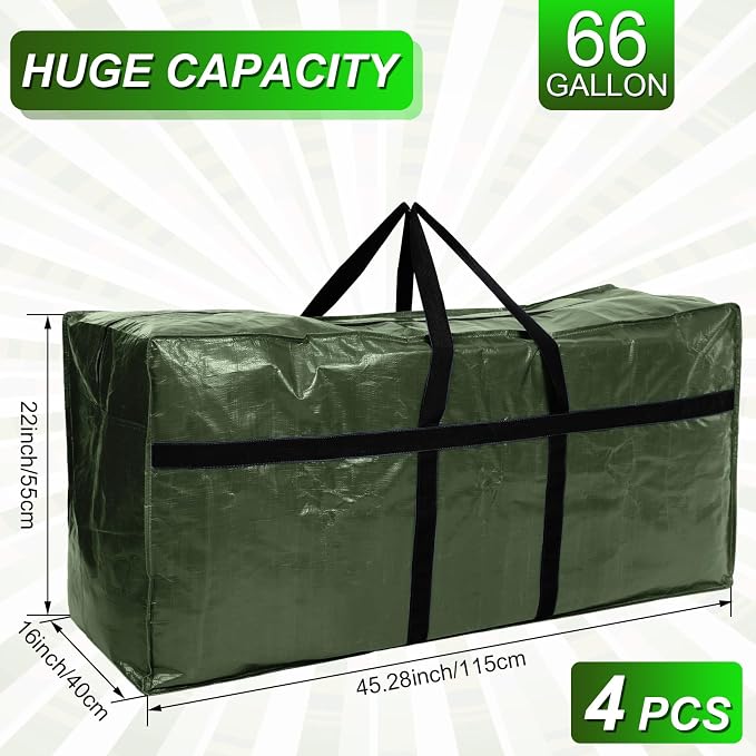 4 Pcs 66 Gallon Large Moving Bags - Image 2