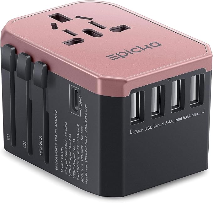 EPICKA Universal Travel Adapter, European Travel Plug Adapter by EPICKA