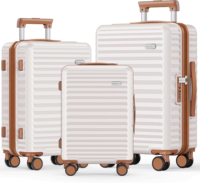 SHOWKOO Luggage Sets 3 Piece Hardside Expandable Suitcase by SHOWKOO