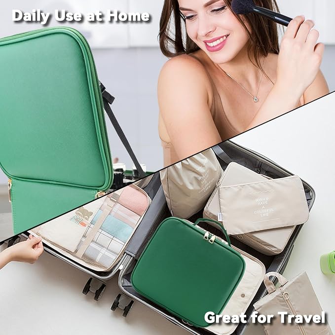 Travel Makeup Bag with LED Mirror and 10x magnifying glass with 3 Lighted - Image 6