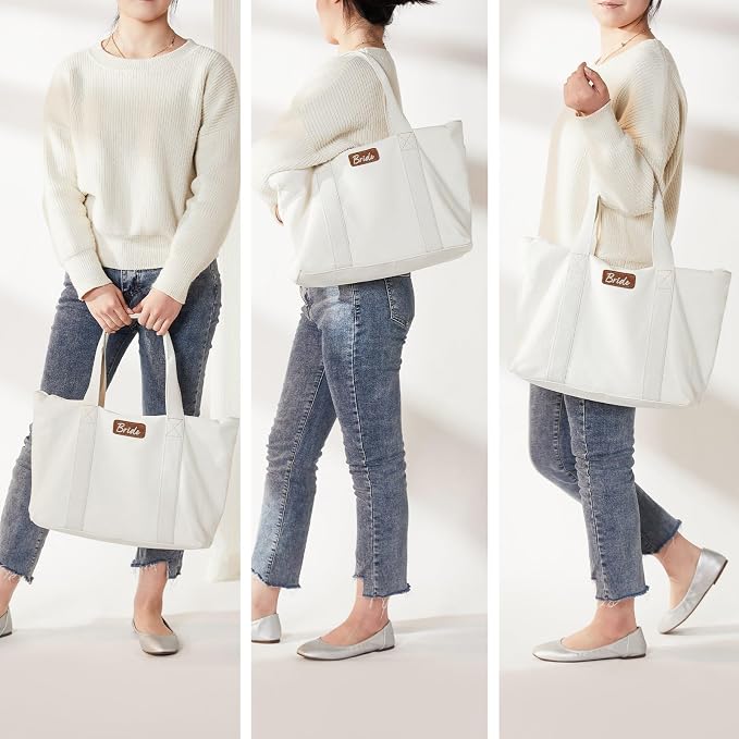 AW BRIDAL Monogram Canvas Tote Bag - Image 5