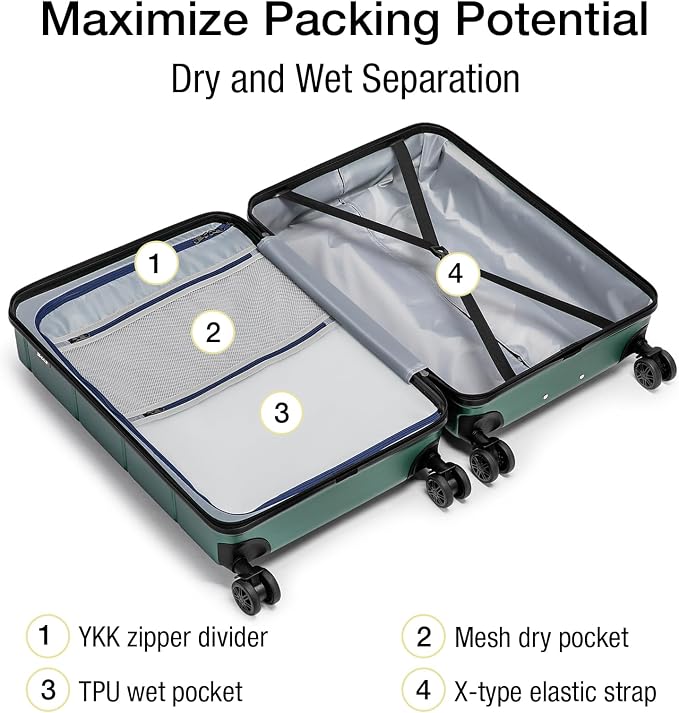 KYME 26 Inch Luggage TSA Approved Hardshell 26" Suitcases - Image 3