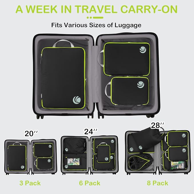 Cipway Compression Packing Cubes, Ultralight Luggage Organizer Bags, Travel - Image 7