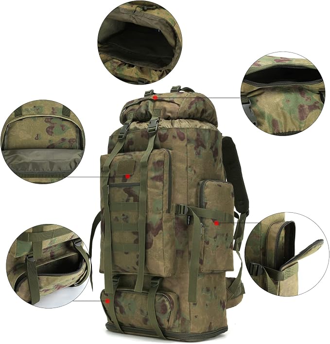 Hiking Backpack for Men 70L/100L Camping Backpack Military Rucksack Molle 3 - Image 5