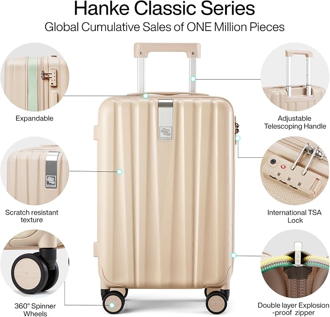 Hanke Expandable Hard Shell Luggage Sets 2 piece Carry on Luggage - Image 5