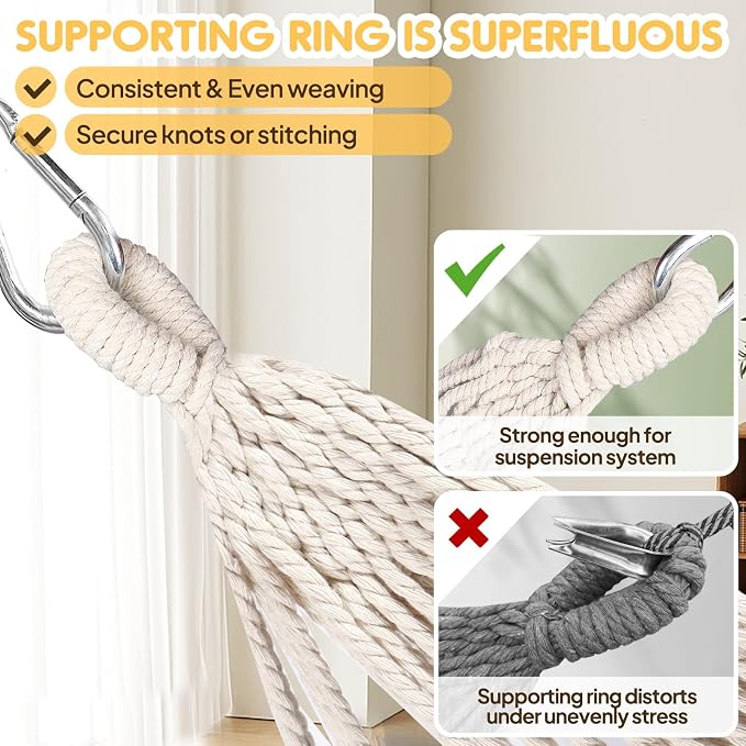 ANYOO Cotton Hammock Portable Camping Hammocks - Image 7