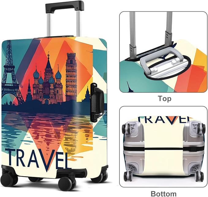 Luggage Cover Washable Suitcase Protector Anti-Scratch, Stretchable Fit - Image 3