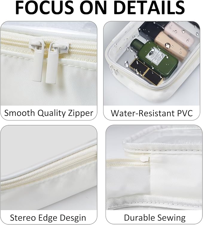 Moyad TSA Approved Clear Toiletry Bag, 2 Pack Quart Size 3-1-1 Liquids Pouch - Image 3