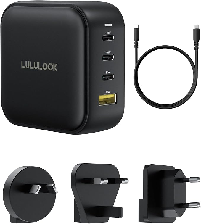 LULULOOK 100W USB C Charger, 4-Port GaN Fast Charging Block, PD Type-C Wall - Image 8