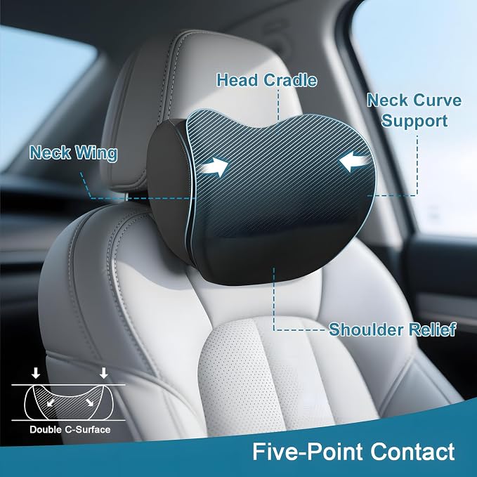 2Pcs 2025 Double-Layer Car Pillow, Cloud-Like Comfort Car Neck Pillow, Dual - Image 2