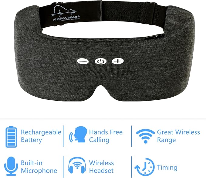 ALASKA BEAR Headphone Cotton Headband Bluetooth 5.2 HD Stereo Noise Reduction - Image 2