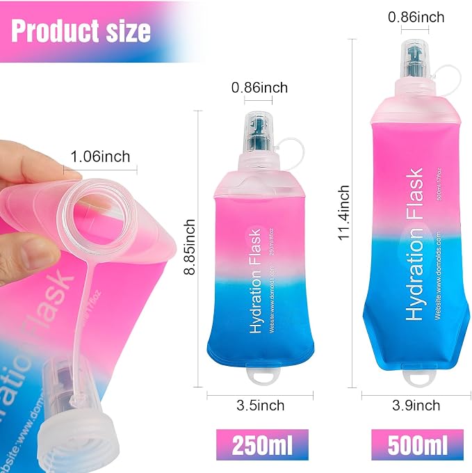 AXEN Soft Flask TPU Foldable Running Hydration Flask, Soft Collapsible Water - Image 2