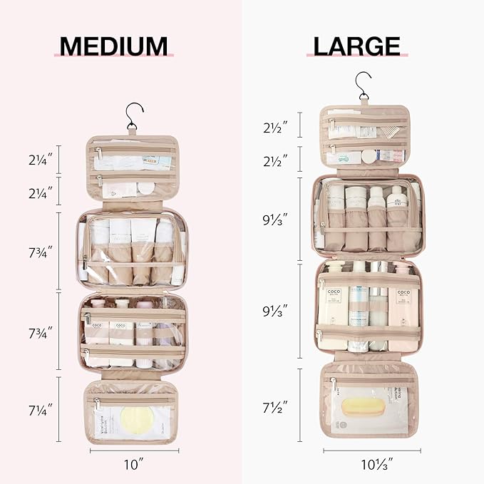 BAGSMART Toiletry Bag Hanging Travel Makeup Organizer - Image 3
