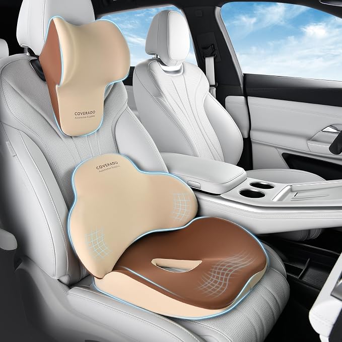 Coverado Car Seat Cushion and Lumbar Support by COVERADOAUTO