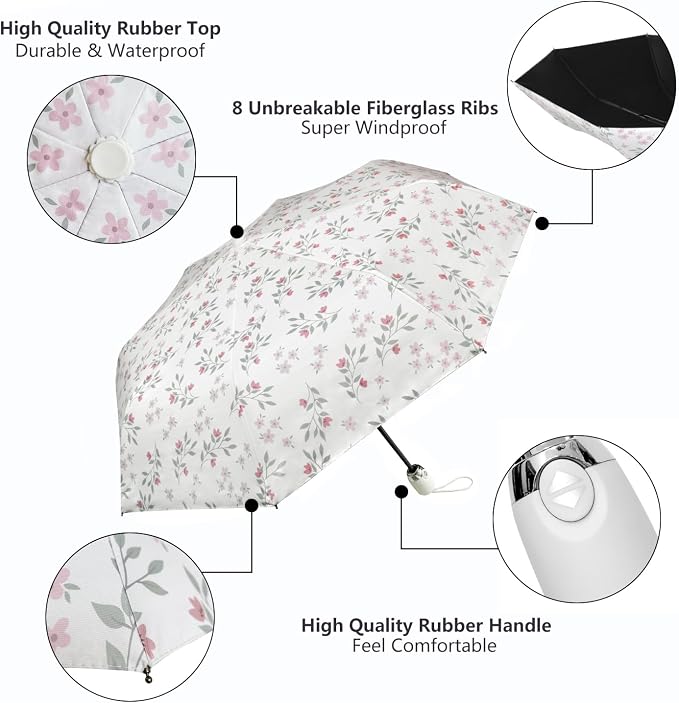 Cuby UV Sun Umbrella Compact Folding Umbrella lightweight Portable Manual - Image 4