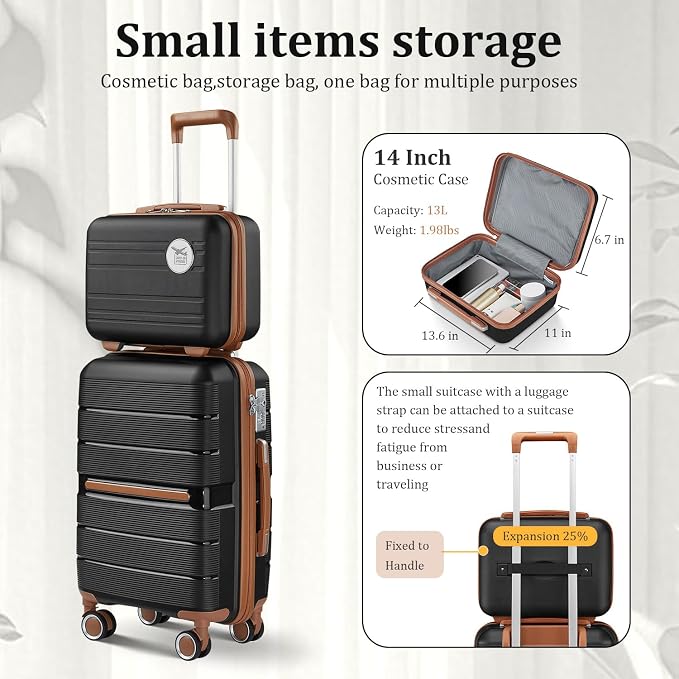 Campfun Luggage 4 Piece Sets, Expandable Carry On Luggage Set Hardshell PP - Image 5