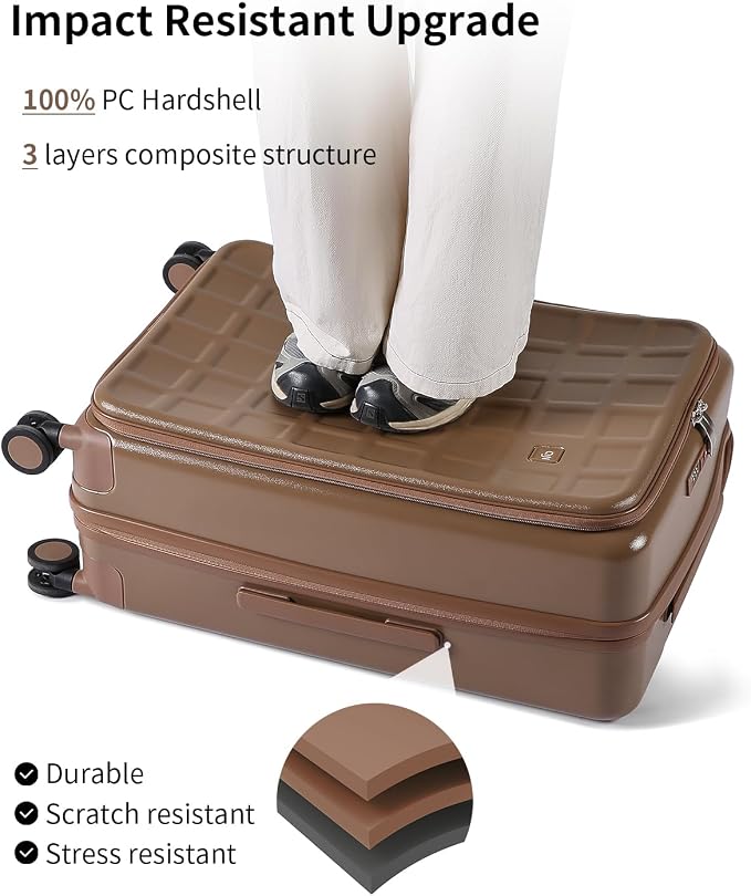 aji Expandable Top Opening Carry On Luggage Airline Approved, 20 Inch - Image 6