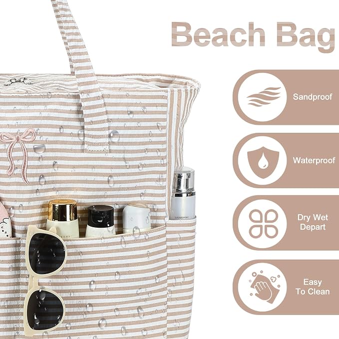 Beach Pool Bags Tote for Women Ladies Large Gym Tote Carry On Bag - Image 2