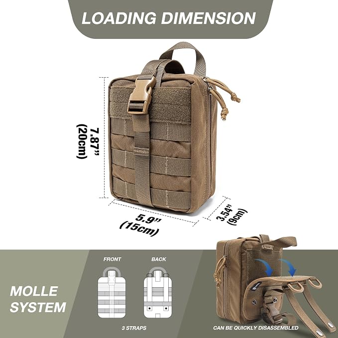 TSPRO MOLLE Tactical Medical Bag First Aid Kit EMT Pouch Rip-Away Utility IFAK - Image 5