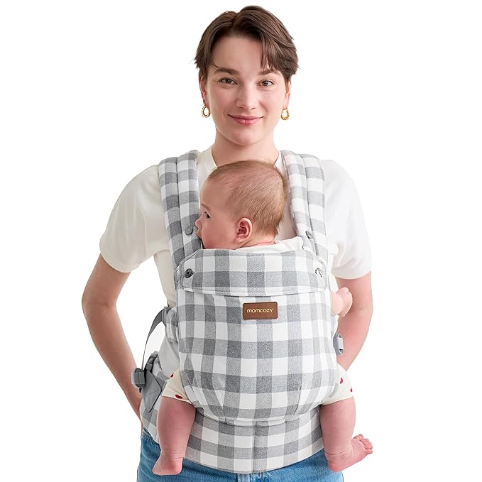 Momcozy Baby Carrier with Natural Cotton Linen, Built to Last, Ergonomic Design by Momcozy