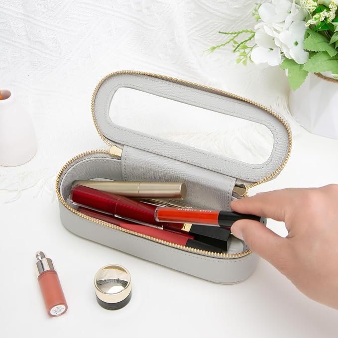 Aveniee Slim Clear Makeup Brush Bag, Small Cosmetic Brush Holder, Mini Toiletry - Image 3