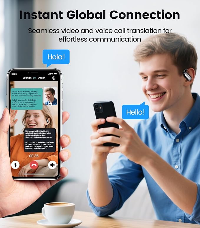 AI Translation Earbuds Real Time 164 Languages Translator Ear Buds Audifonos - Image 3