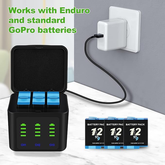 Battery Charger Kits for GoPro Hero 12 11 10 9 Black - Image 4