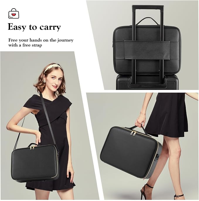 Extra Large Makeup Bag with LED 1X5X10X20X30X Magnifying Mirror and Travel - Image 7