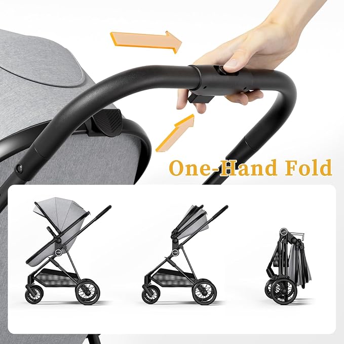 Lite 2.0 Baby Stroller with Newborn Mode, 2-in-1 Foldable Infant Stroller with - Image 4