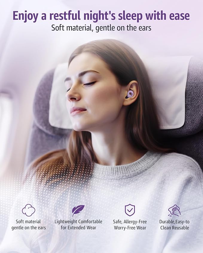 Ear Plugs for Sleeping Noise Cancelling: 45db Ultra-Comfy Reusable - Image 4