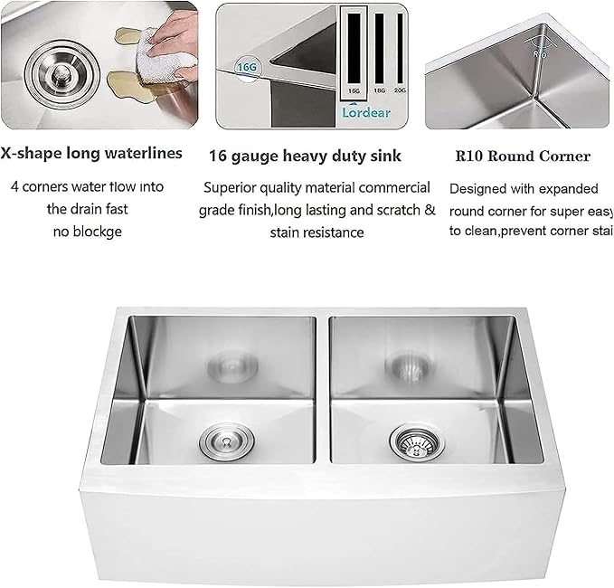 36 Farmhouse Sink Stainless Steel - Image 4
