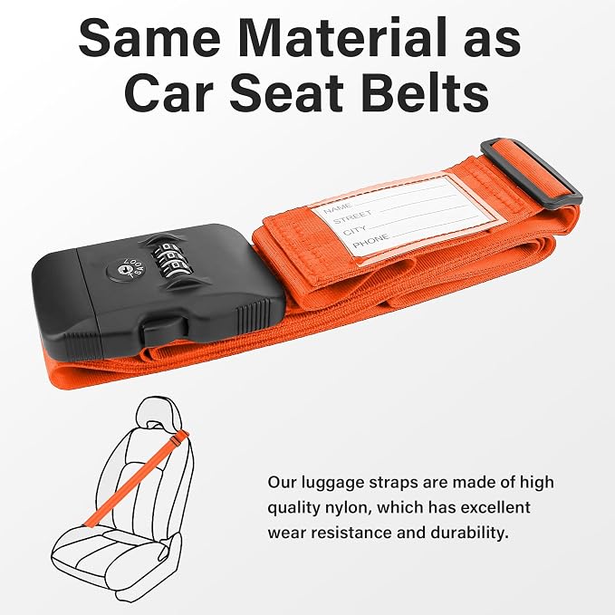 Luggage Straps, 2 Pack Adjustable Heavy Duty Cross Suitcase Straps - Image 4