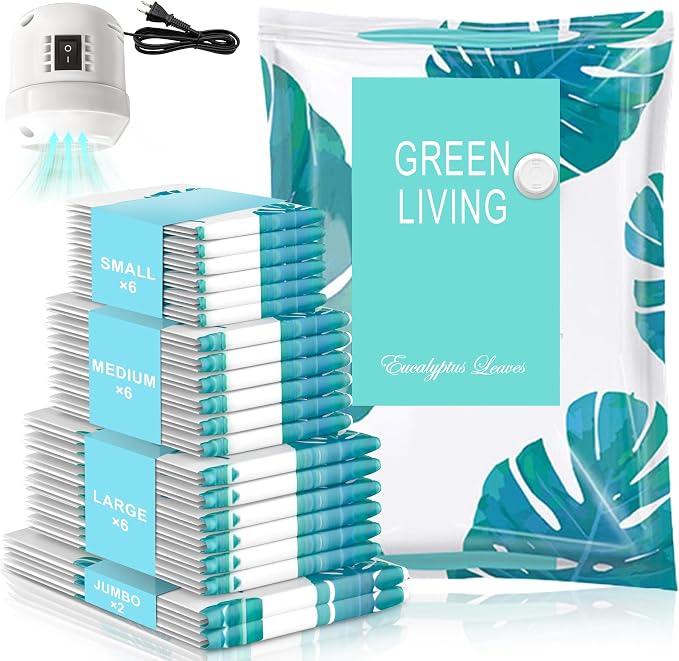20 Pack Vacuum Storage Bags for Clothing Travel by ALLENADMONDS
