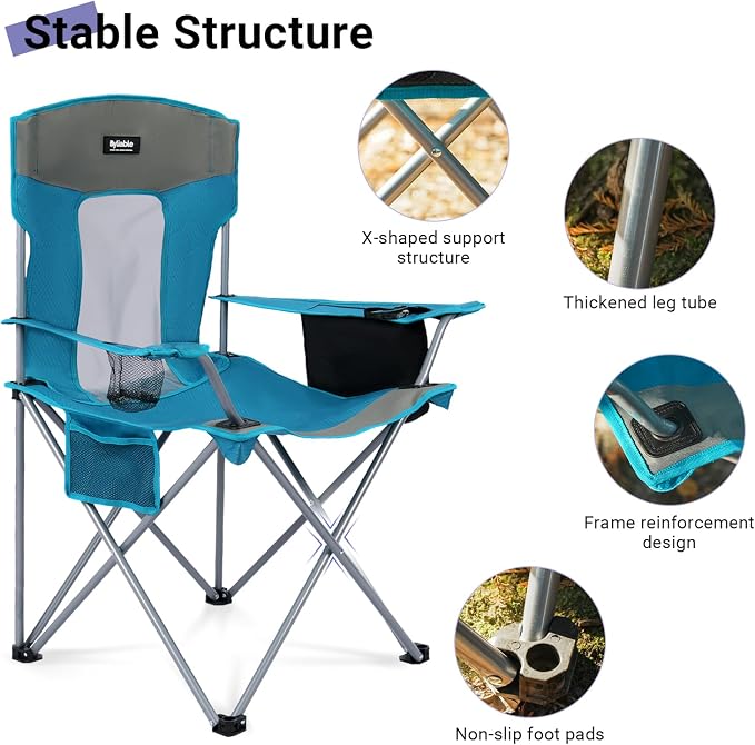 Camping Folding Chair Outdoor Lawn Portable Lightweight Camp Folding Chairs - Image 5