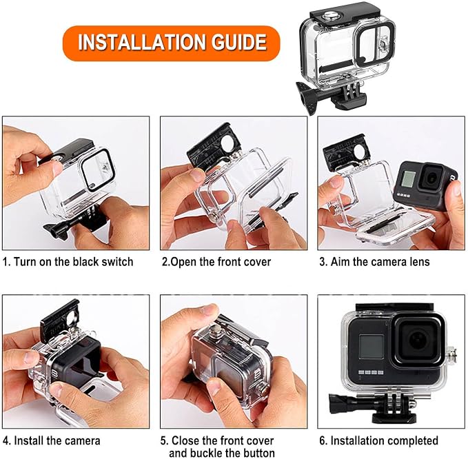 Compatible for Go Pro Hero 7 6 5 Black Waterproof Housing Case 45M/147FT - Image 4