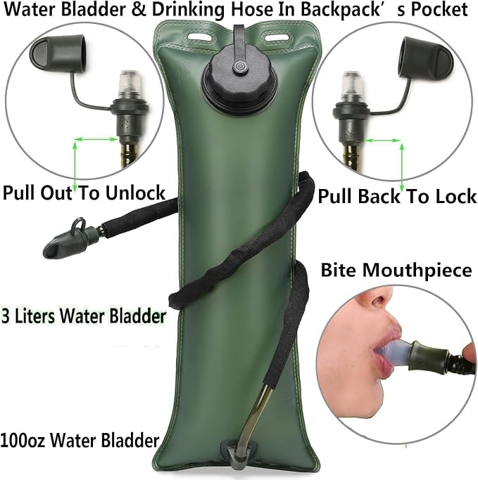 ATBP Running Hydration Vest Pack Tactical 3L Water Bladder Backpack Bag - Image 3