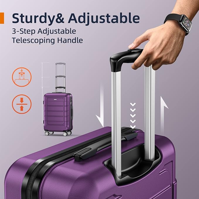 SHOWKOO Luggage Sets Expandable PC+ABS Durable Suitcase Sets Double Wheels TSA - Image 5