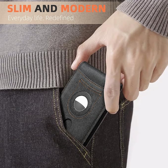 RUNBOX AirTag-Wallet-Mens-Slim-RFID Blocking Wallets Leather - Image 3