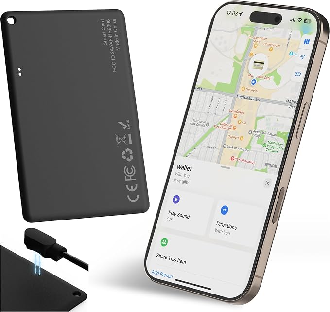 Wallet Tracker Card for Find My, Slim Wallet Finder, Smart Bluetooth Tracker Tag by Unknown