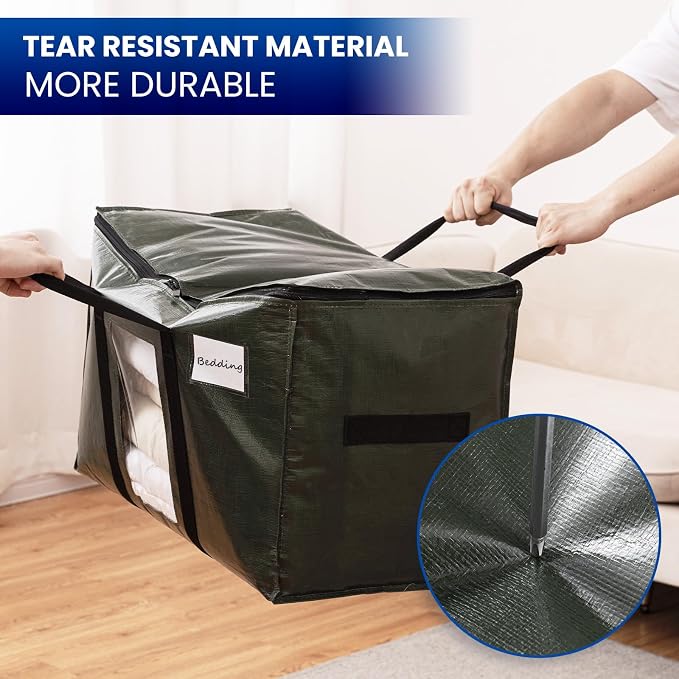 TAILI 6 Pack Green Extra Large Moving Bags, Heavy Duty Totes - Image 7