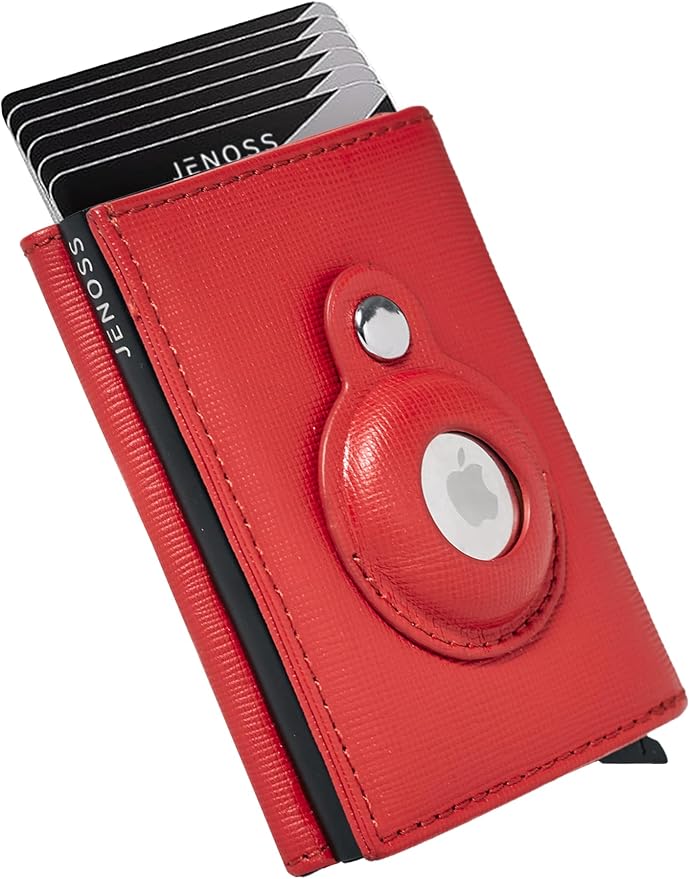 Jenoss Smart AirTag Wallet for Men & Women: Full Grain Leather, RFID Blocking by Jenoss-FinestSmartWallet