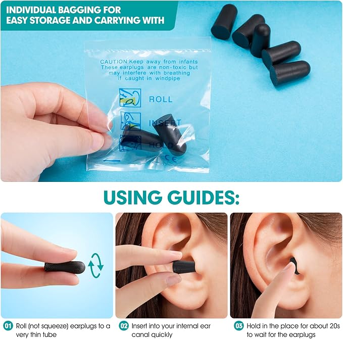200 Pair Earplugs for Noise Cancelling Ultra Soft Foam Ear Plugs for Sleeping - Image 3