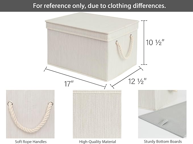 StorageWorks Storage Bins with Lids, Decorative Storage Boxes with Lid and Soft - Image 2