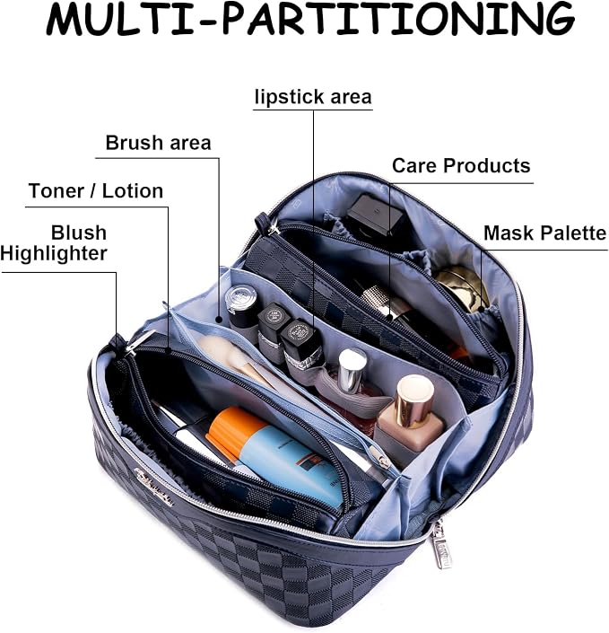 Travel Makeup Bag Organizer Cosmetic Bag: 3 Pcs Set Make up Bags - Image 2