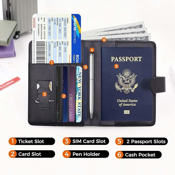 Melsbrinna Premium Leather Passport Holder Covers Case, Waterproof Rfid - Image 2