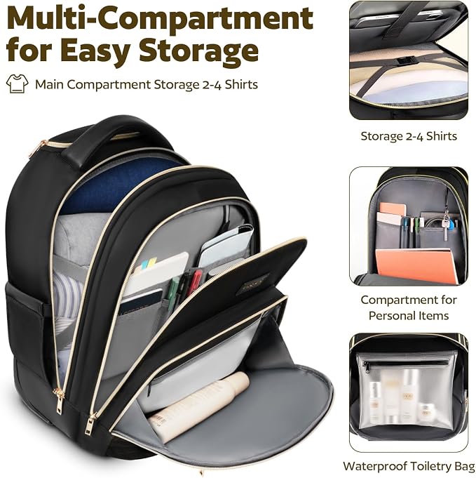 Small Rolling Backpack for Women, Lightweight Travel Backpack - Image 6