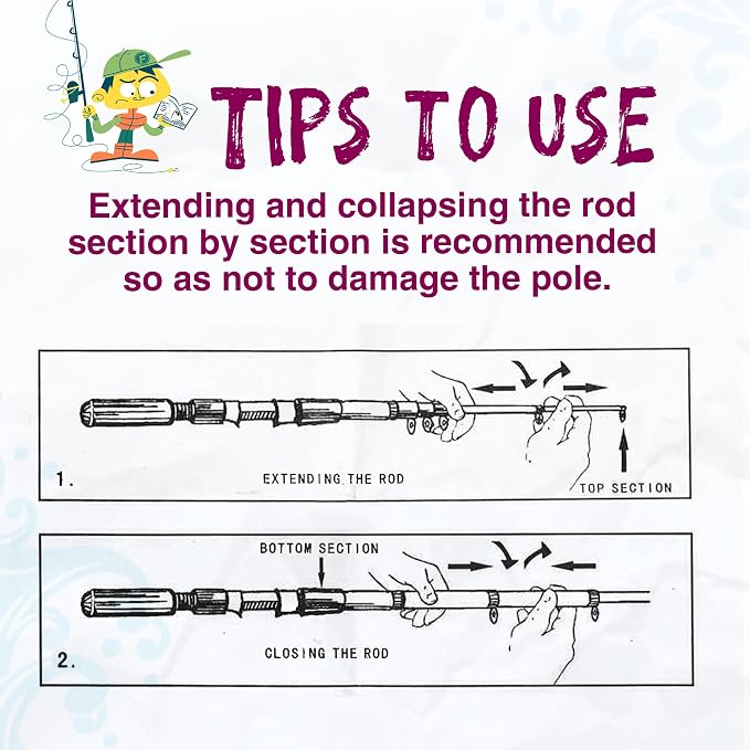 Kids Fishing Pole, Telescopic Fishing Rod, Toddler Collapsible Fishing Rod and - Image 6