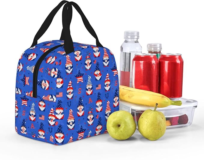 American Gnome Patriotic Lunch Box 4th of July Memorial Day Lunch Bag Insulated - Image 4